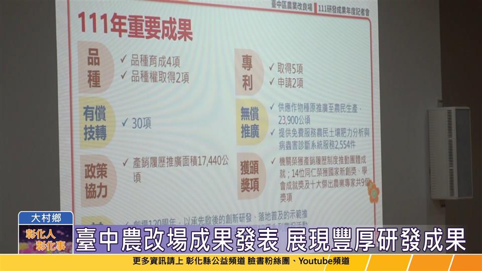 112-02-24 台灣農業之光 臺中農改場產業對接研發與推廣